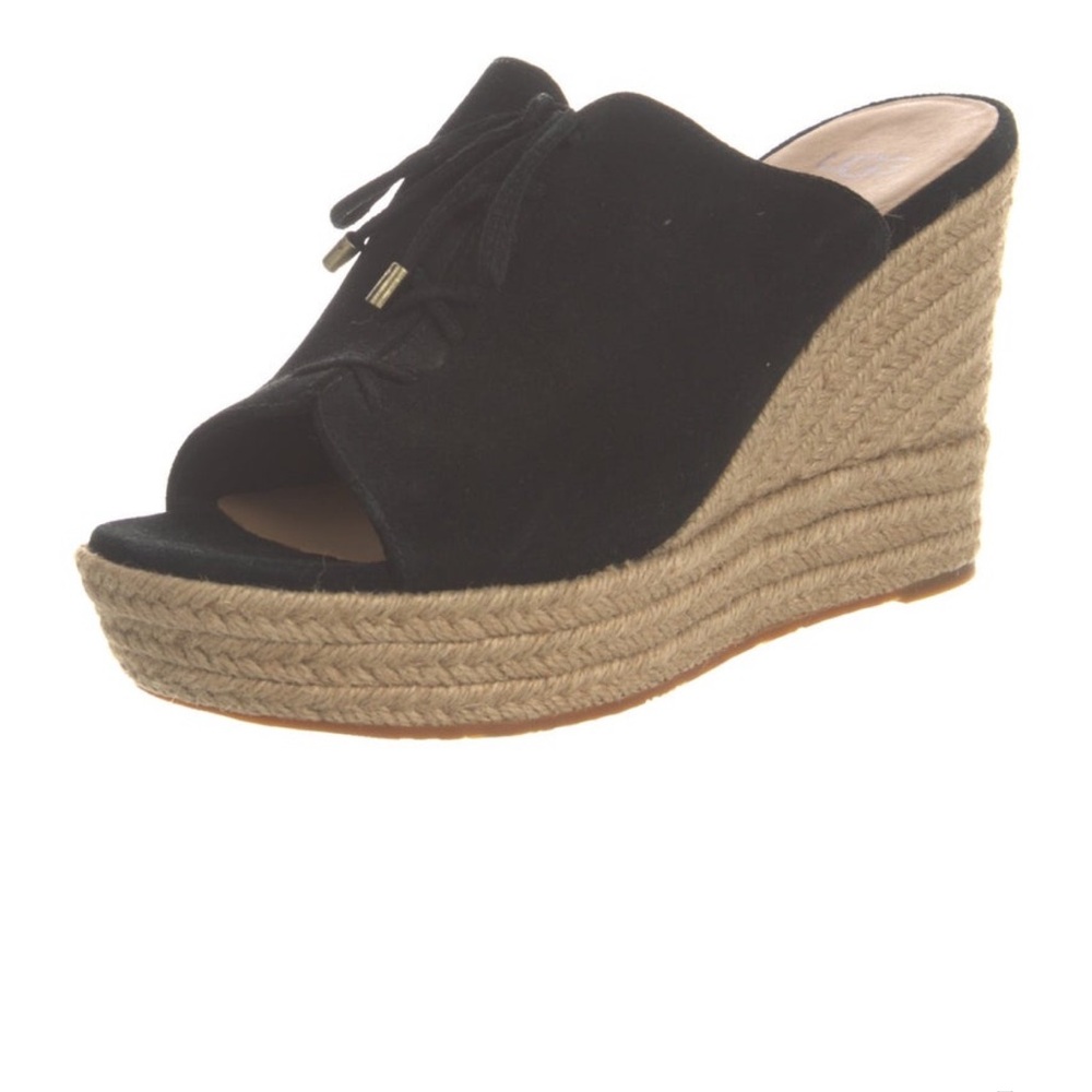 NWT Ugg Black Espadrille Wedge Sandals